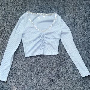 Light Blue Long Sleeve Top